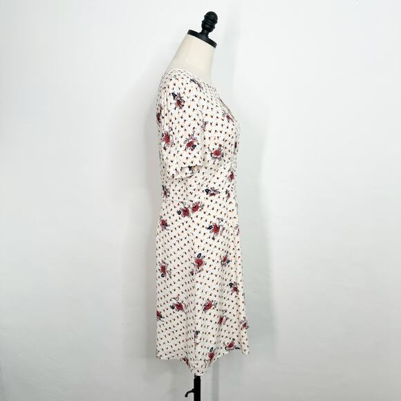 NWT Modcloth The Keyhole Story Dress Cream Floral Preppy Business Twee Size 8 - Picture 6 of 12